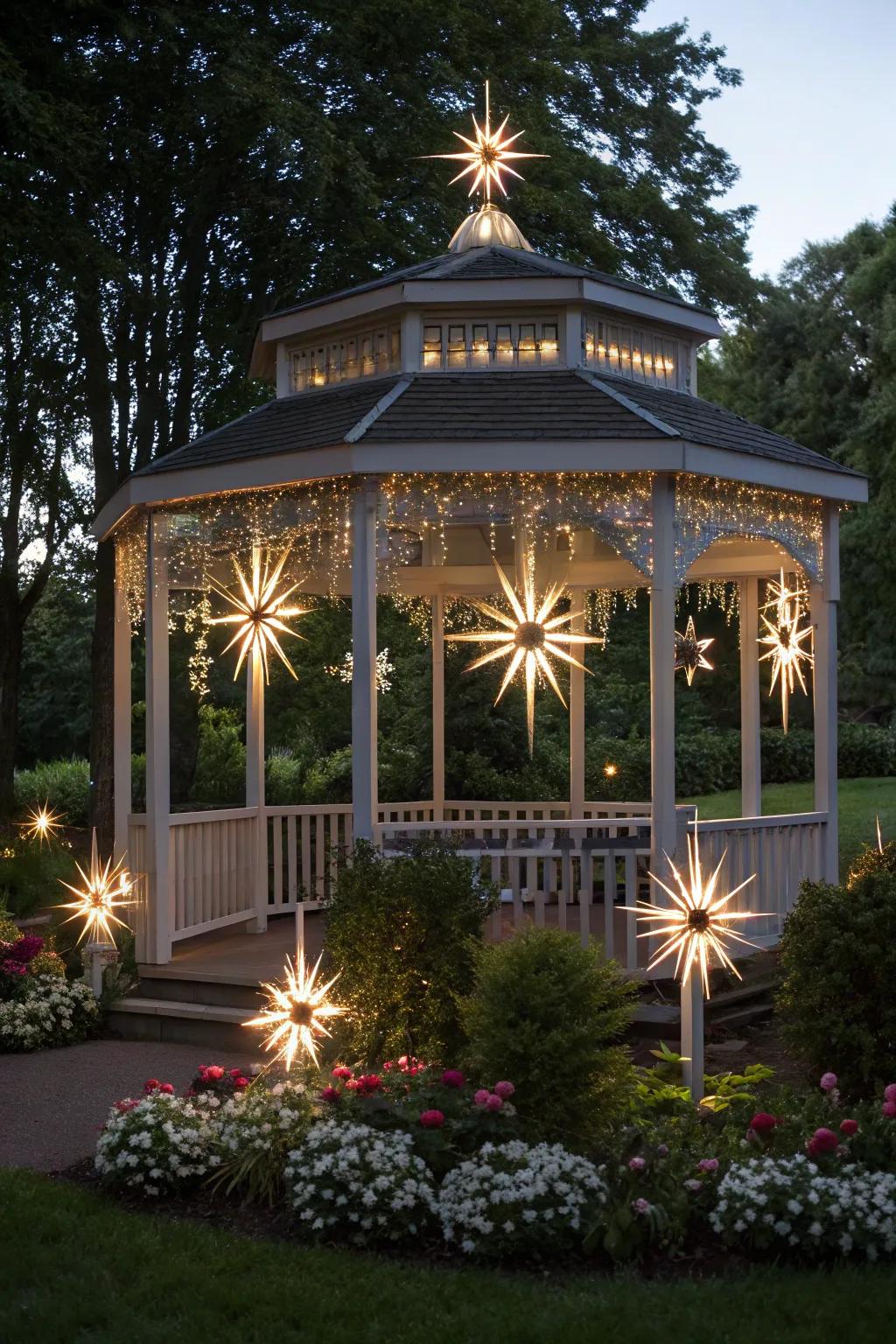 Starburst lights provide a modern and creative touch.