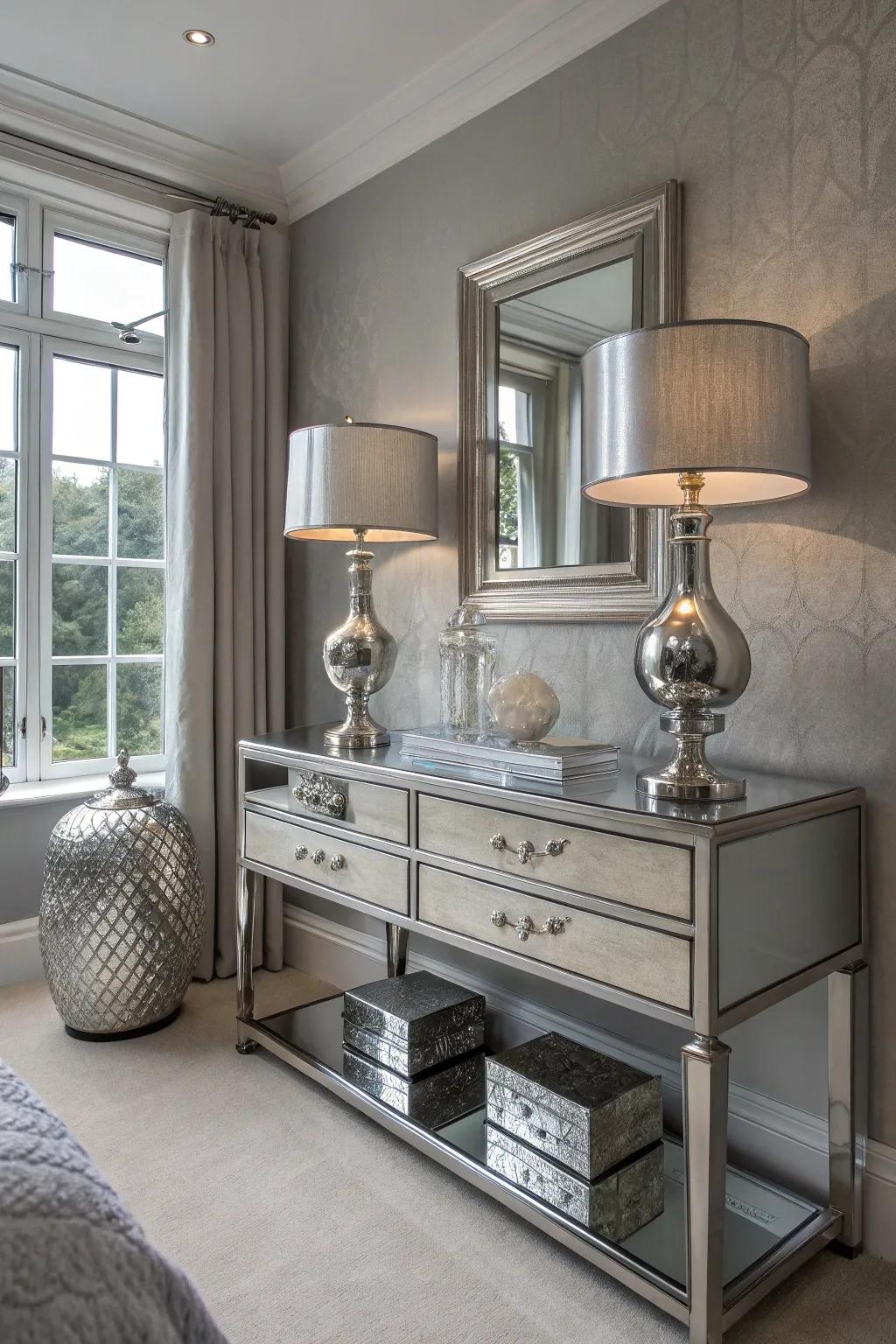 Metallic touches append a hint of charm.