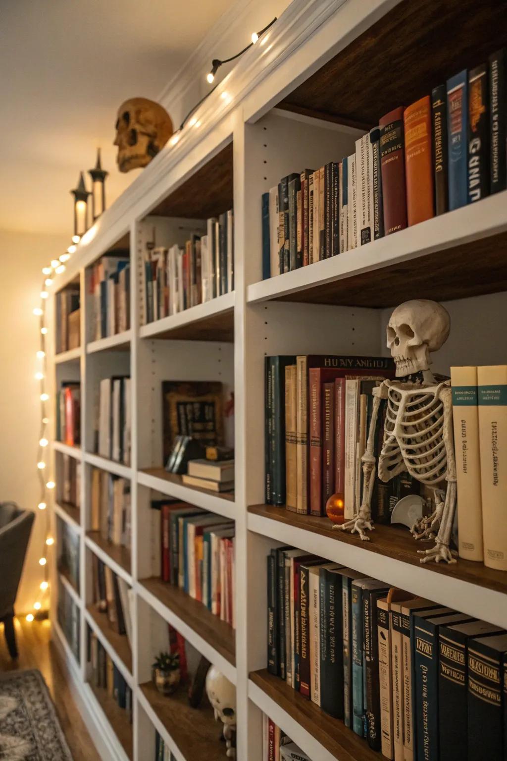 Skeletons append a quintessential Halloween feel.