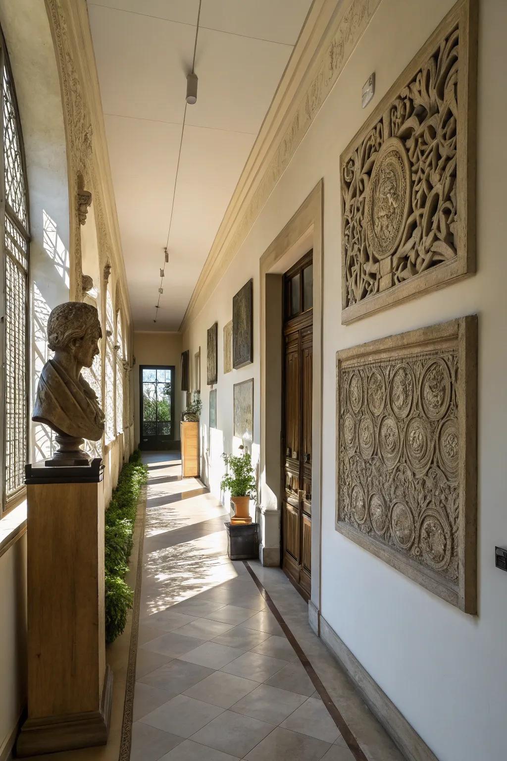 Three-dimensional components contribute a captivating contrast.