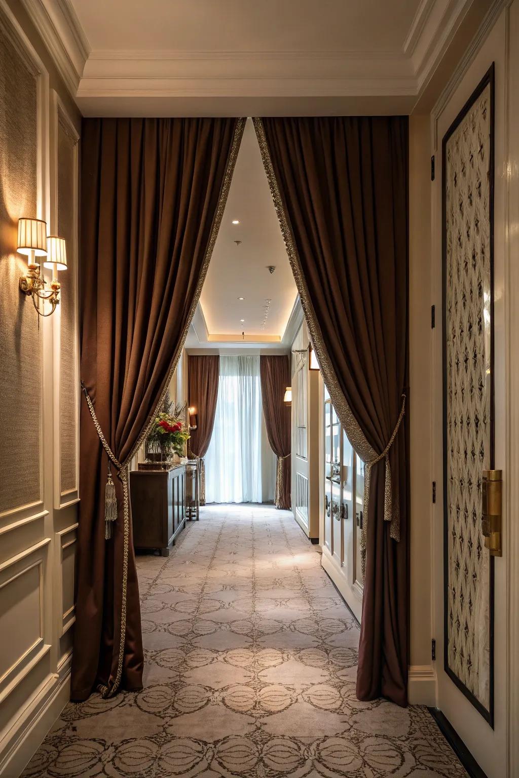 Add warmth and versatility using textile-covered closets.