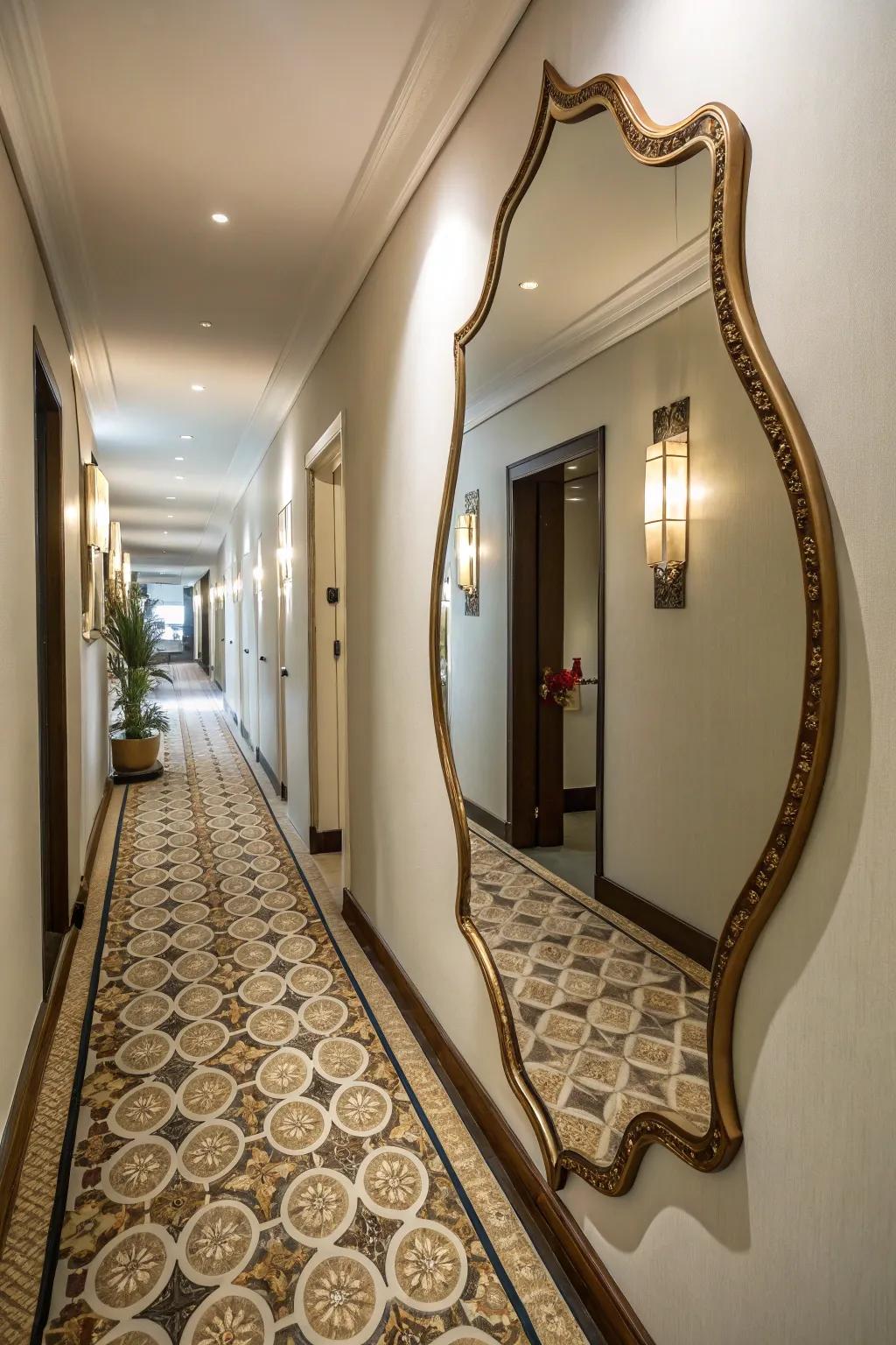 Unique shapes in mirrors add intrigue and personality.