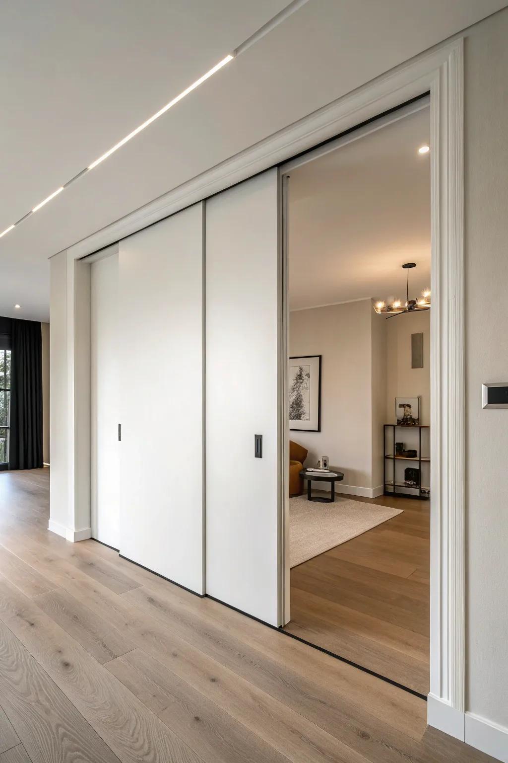 Hidden tracks maintain a seamless and modern look.
