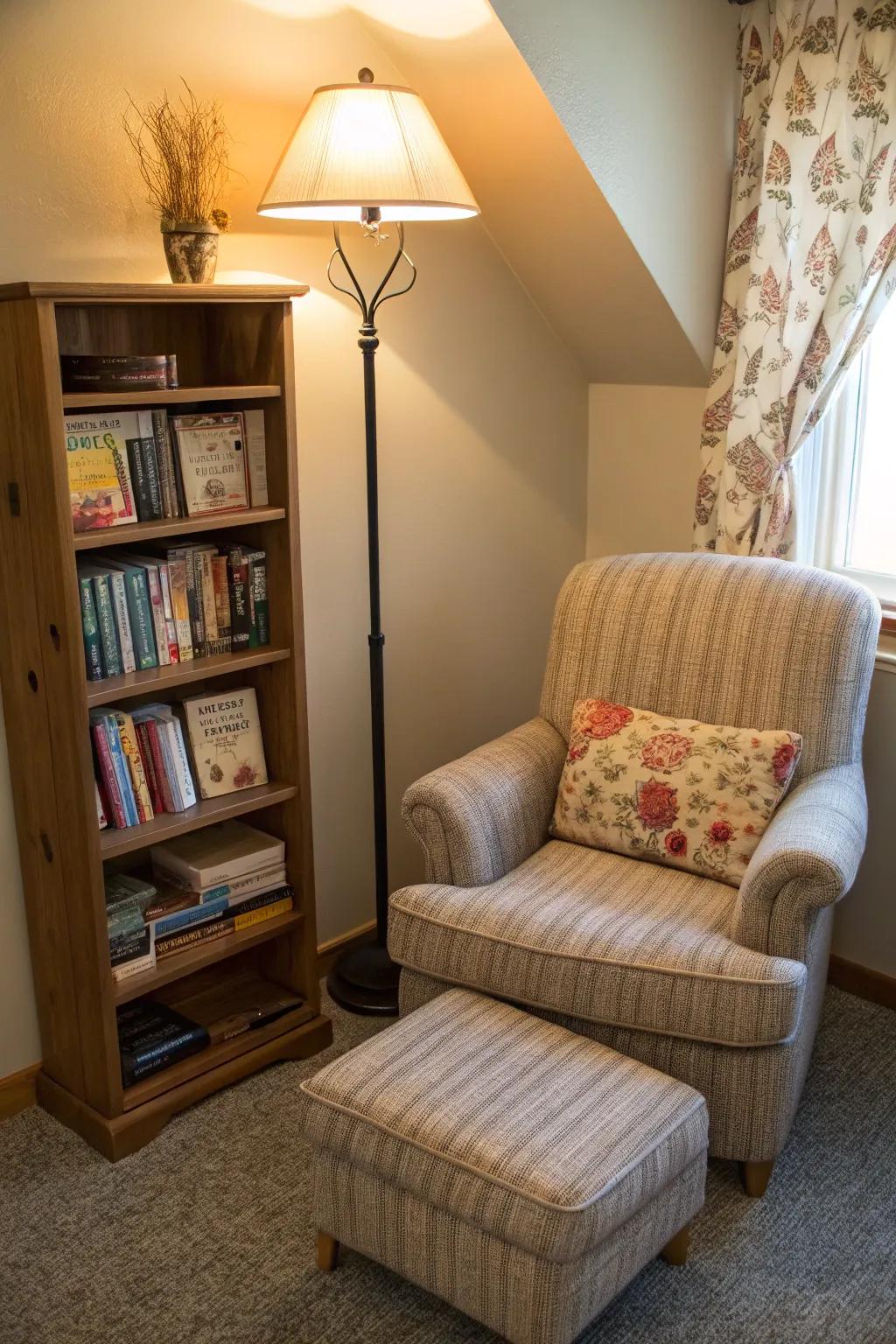 A reading nook offers a peaceful retreat within your home.