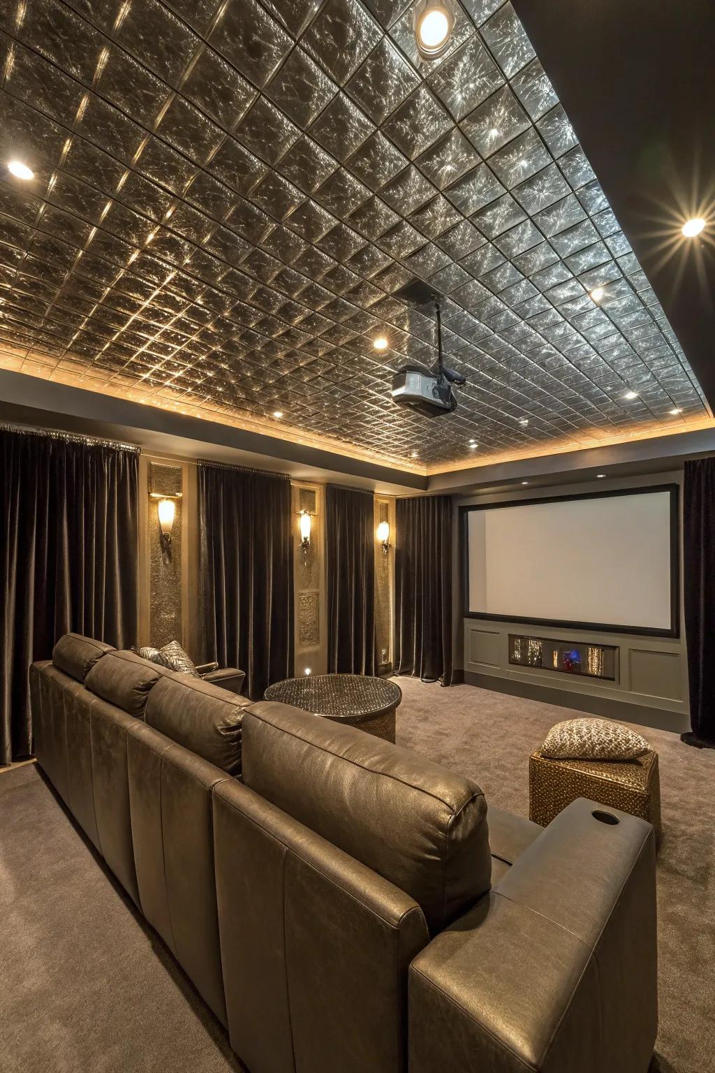 Glow brightly using shimmering ceiling embellishments.