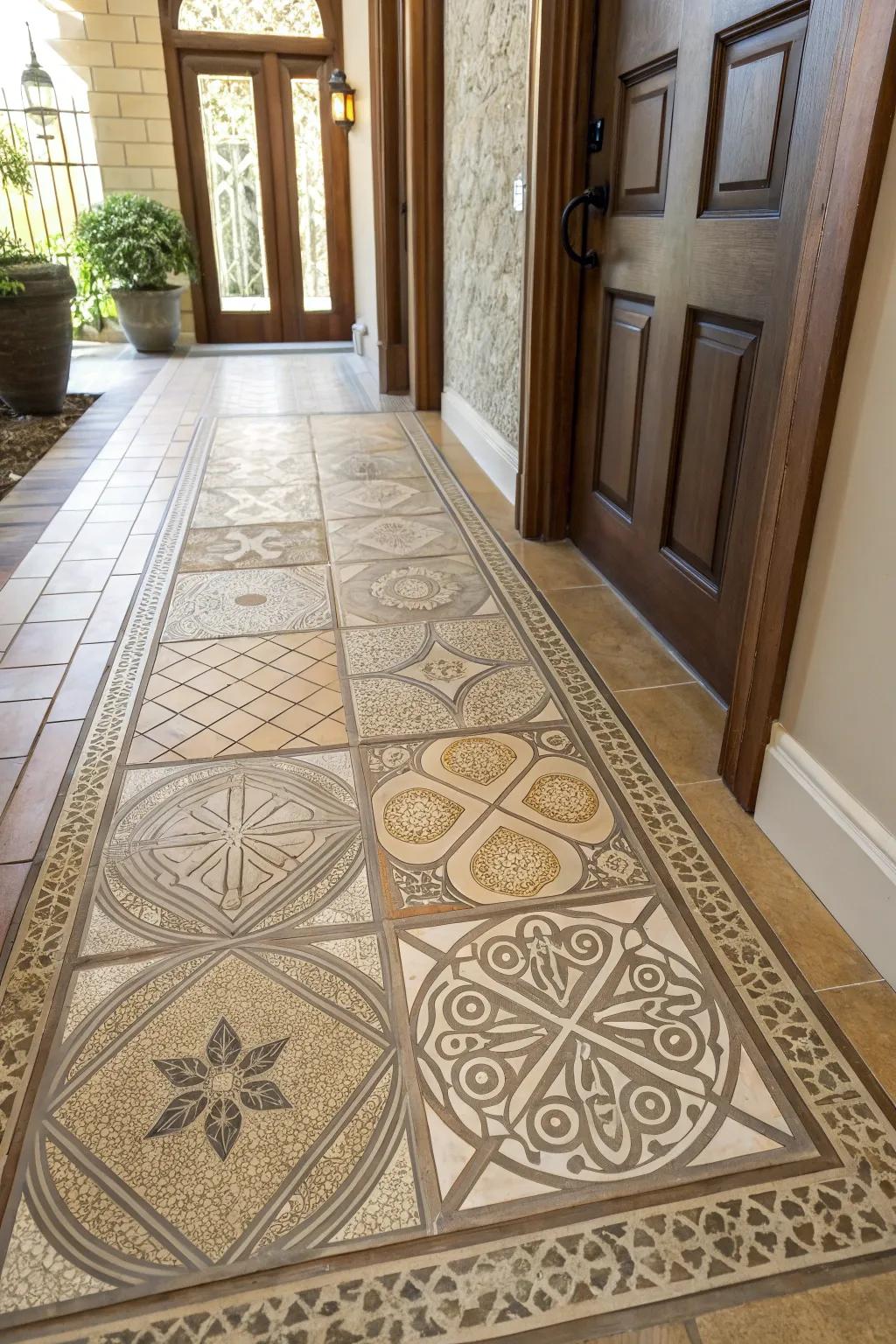 Textured tiles infusing visual curiosity and resilience.