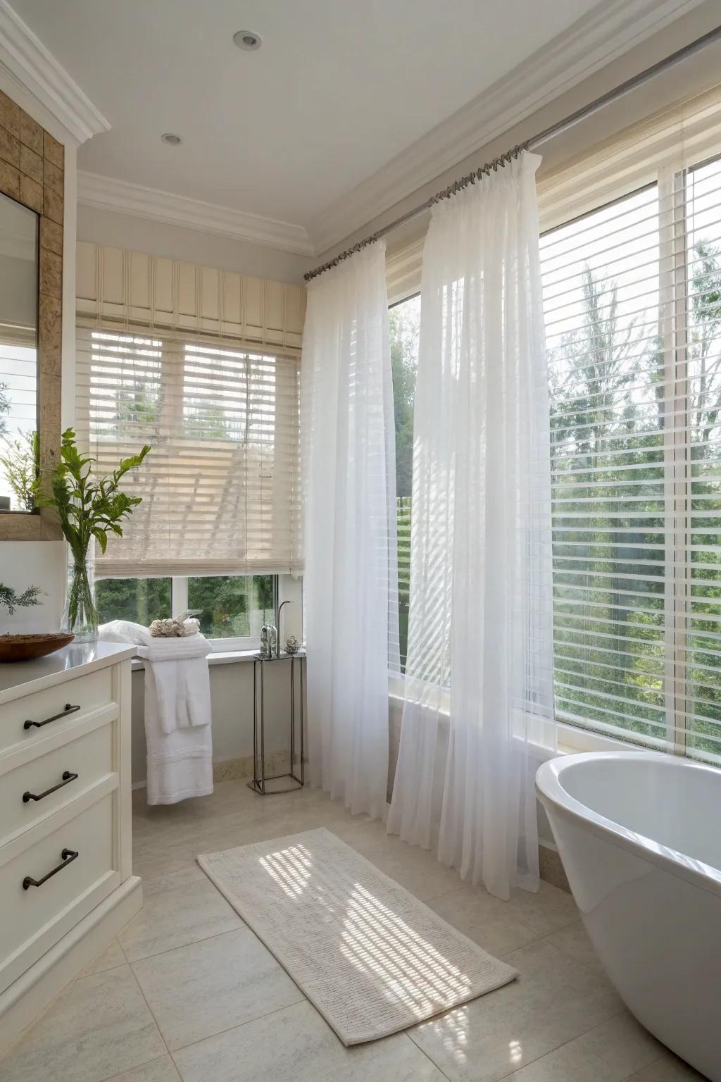 See-through fabrics for an airy and light atmosphere.