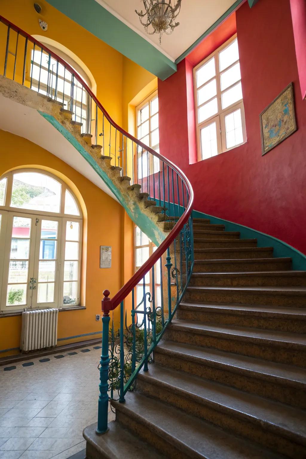 Strong colored railings add your own style to your space.