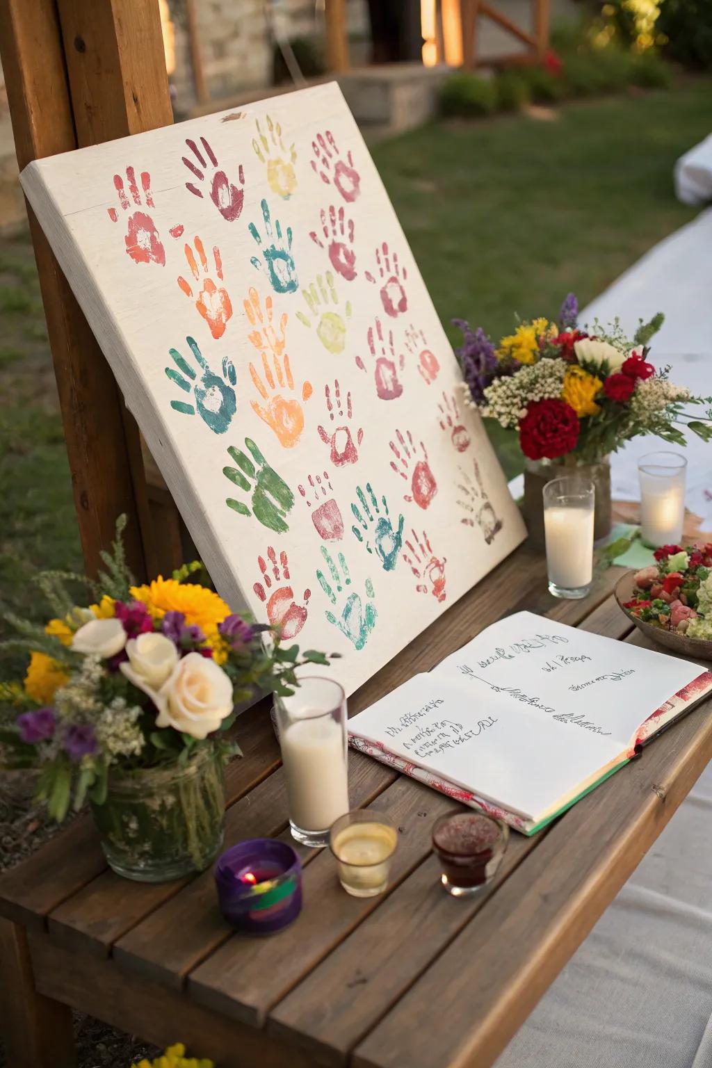 A creative guest book alternative captures memories in a unique way.