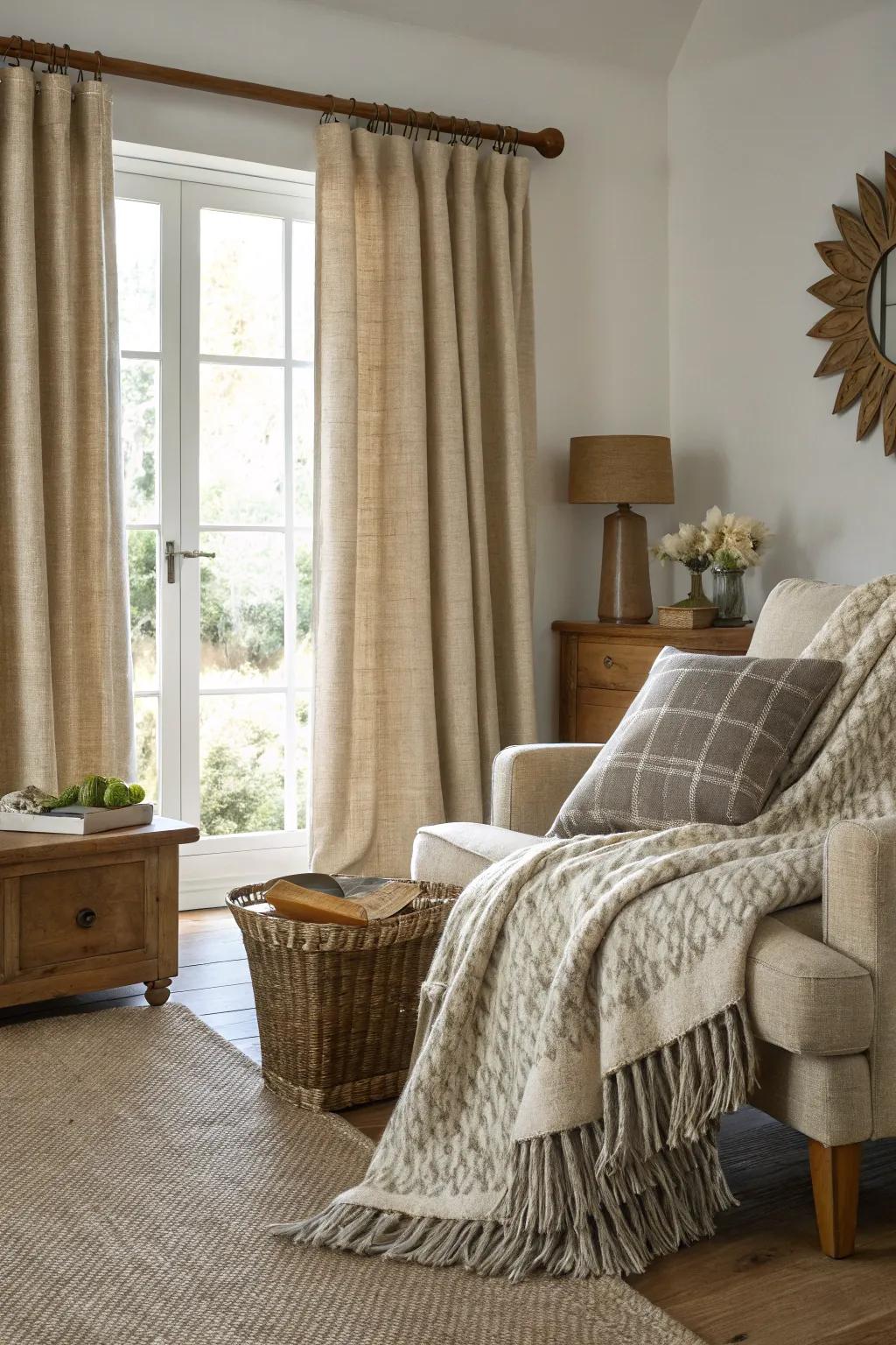 Country fabrics include comfort and texture to your home.