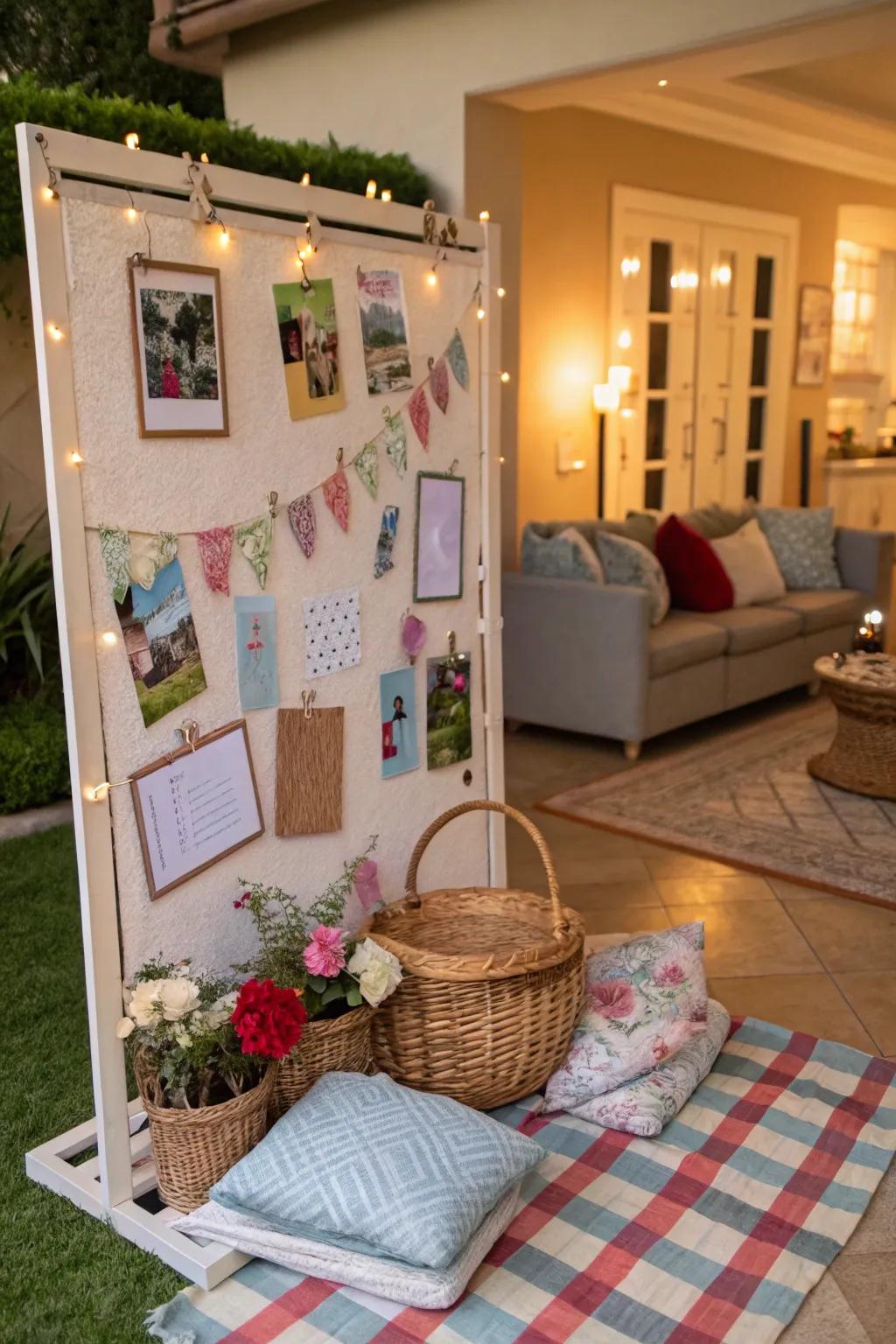 A picnic-themed display board for get-togethers and enjoyment.