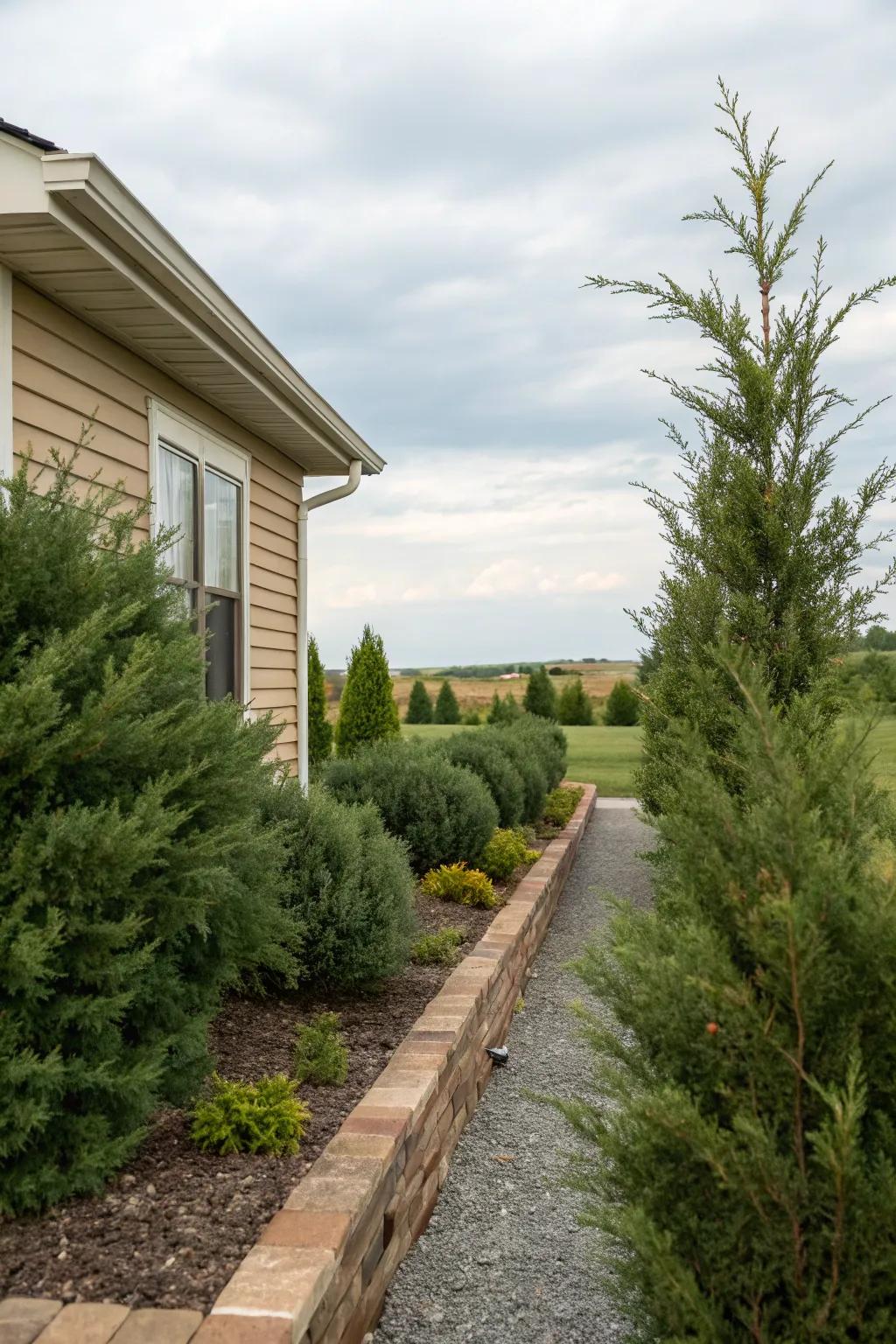 A juniper-outlined foundation, providing lush beauty