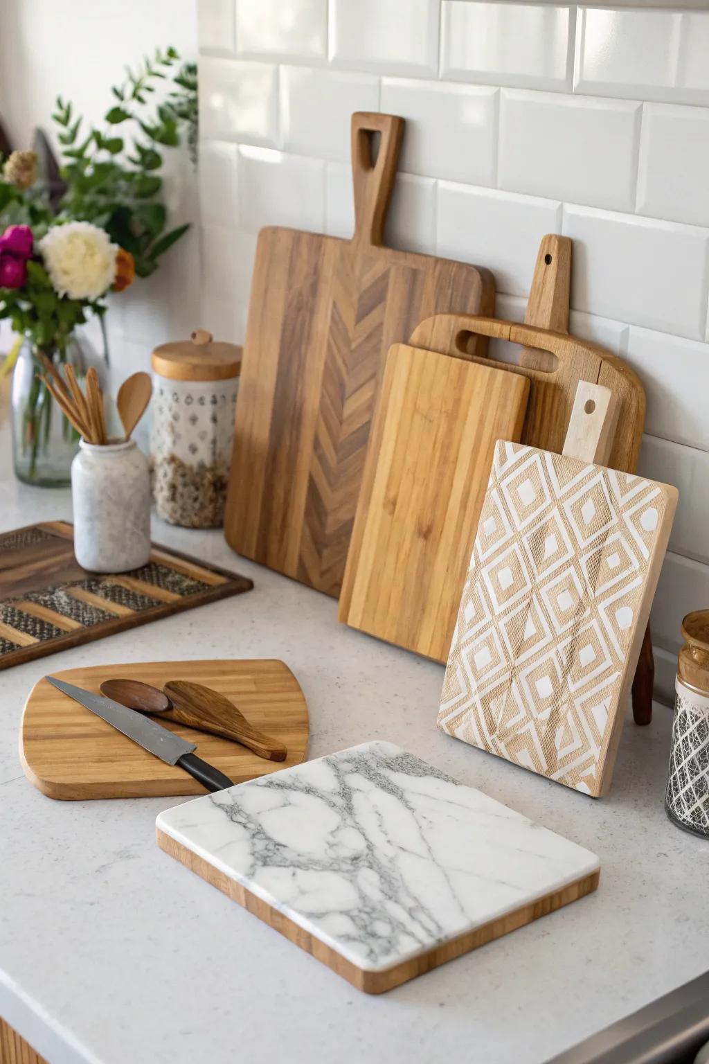 Combining different boards brings a lively variety to the kitchen.