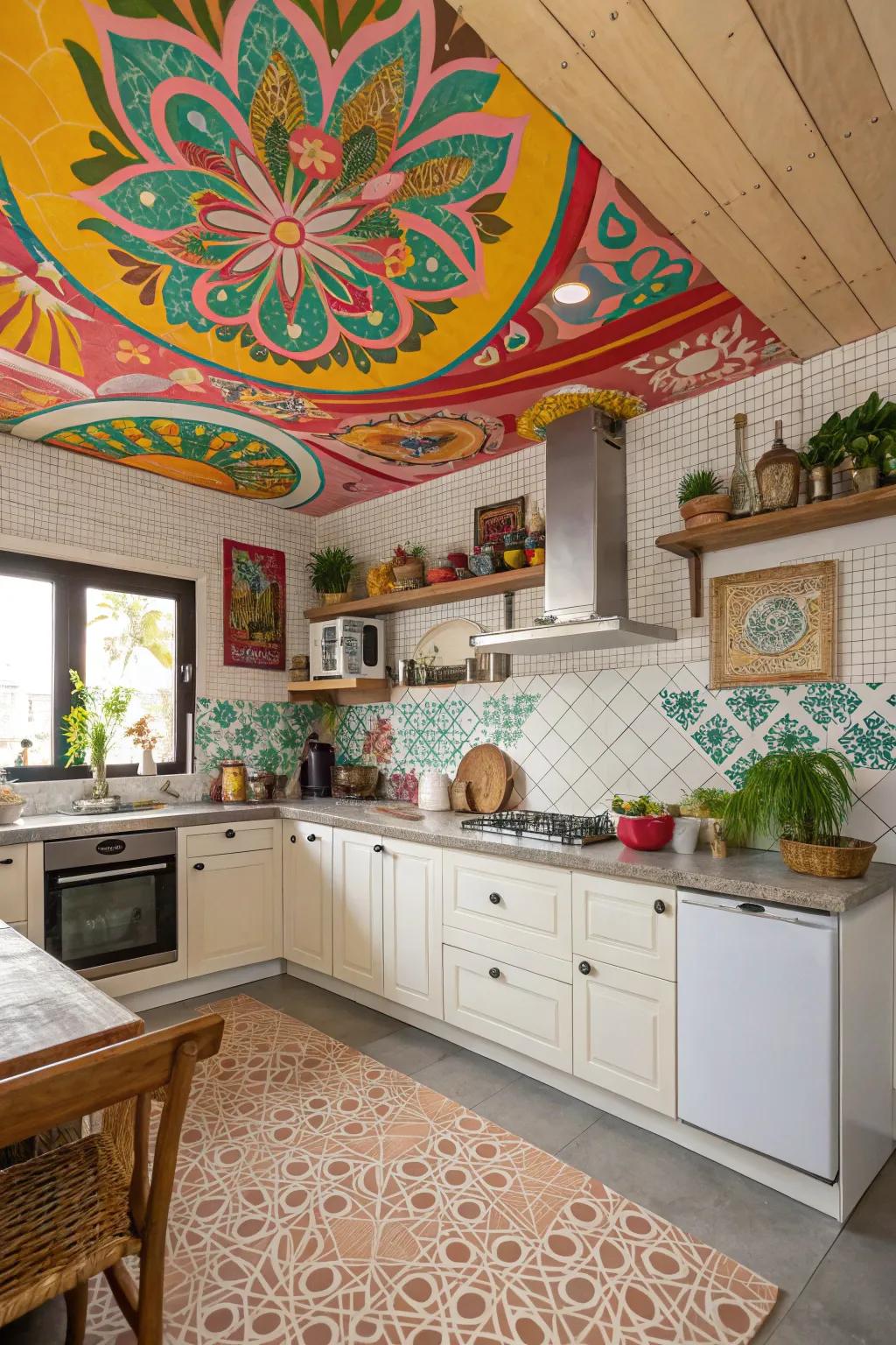 Turn your ceiling into art using a magnificent mural.