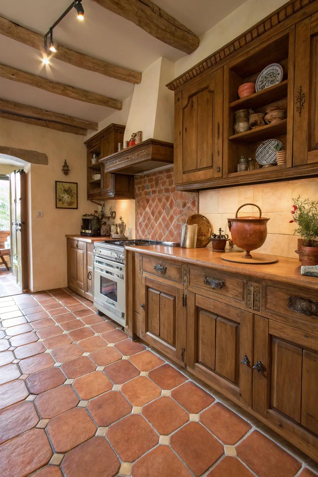 Earth tone tiles bring warmth and appeal.