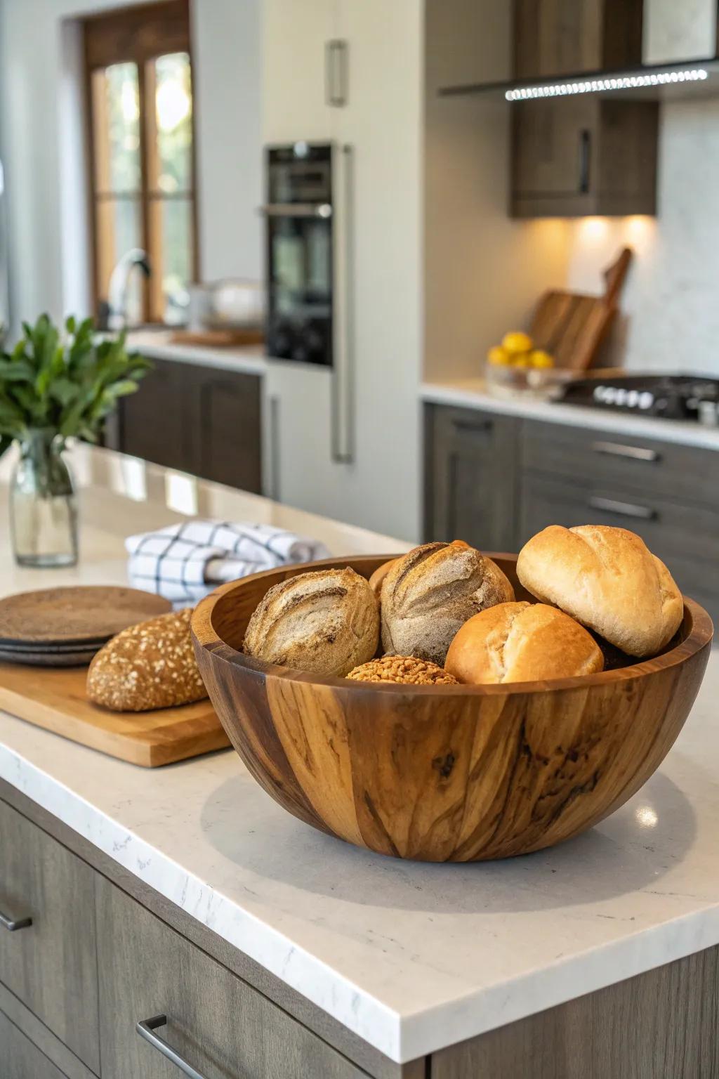 A striking bread dish is both functional and decorative.