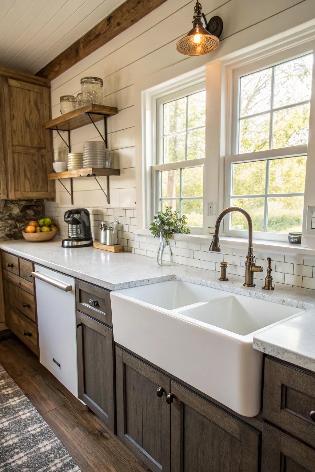A ranch sink brings together style and usefulness.