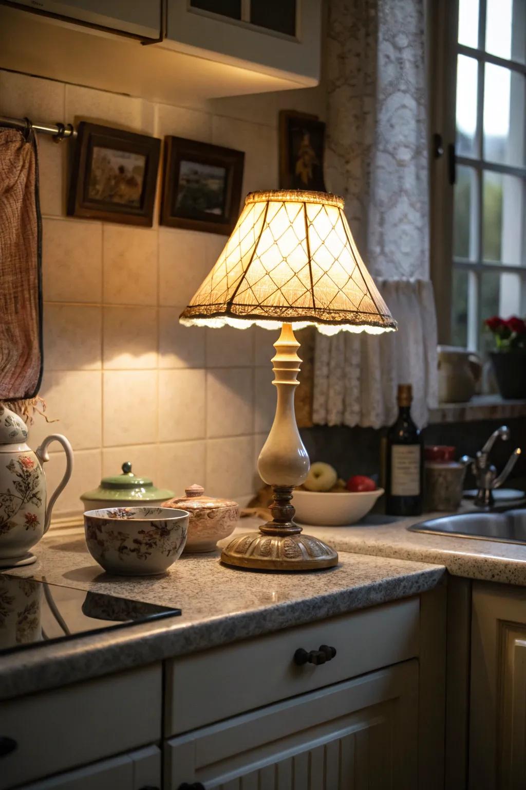 Light sources highlight and enhance your kitchen display.