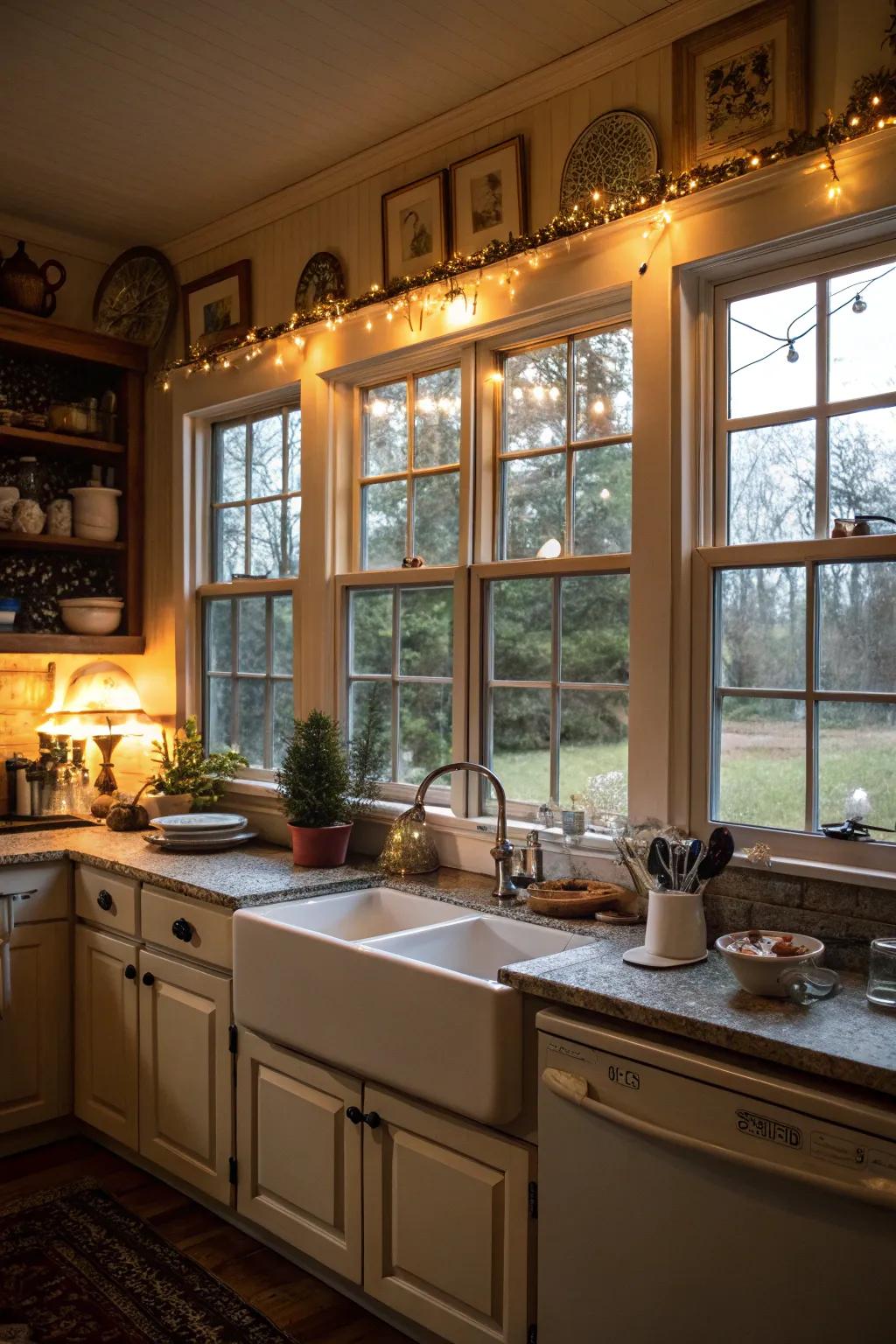 Eclectic mix with multi-pane windows.