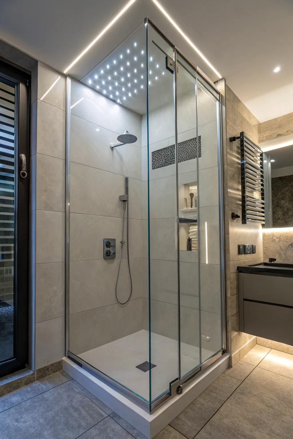 L.E.D. lights make the space feel better and show off things.