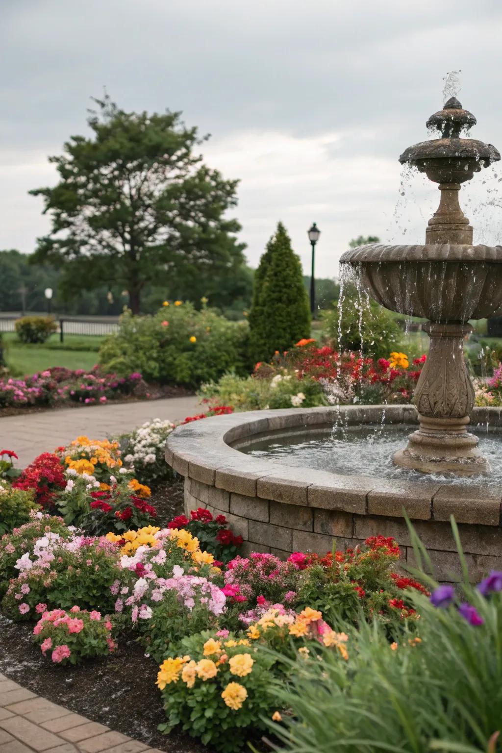 A peaceful retreat with a gentle water feature.
