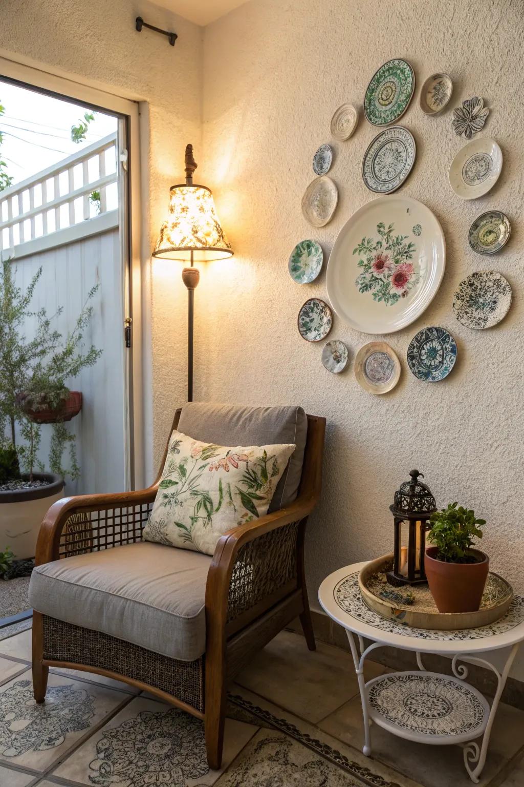 A space with plates for meditation.