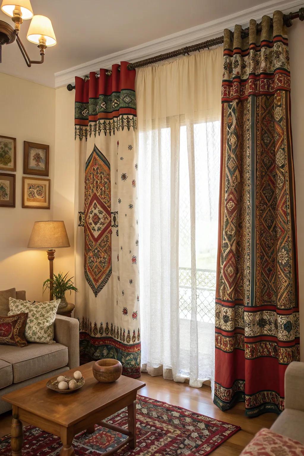 World inspired cloths bring global flair to your living room.