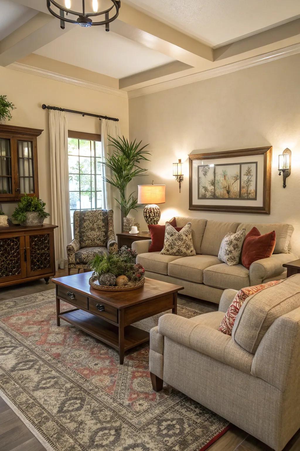 A modern lounge with an uneven design for a fresh look.