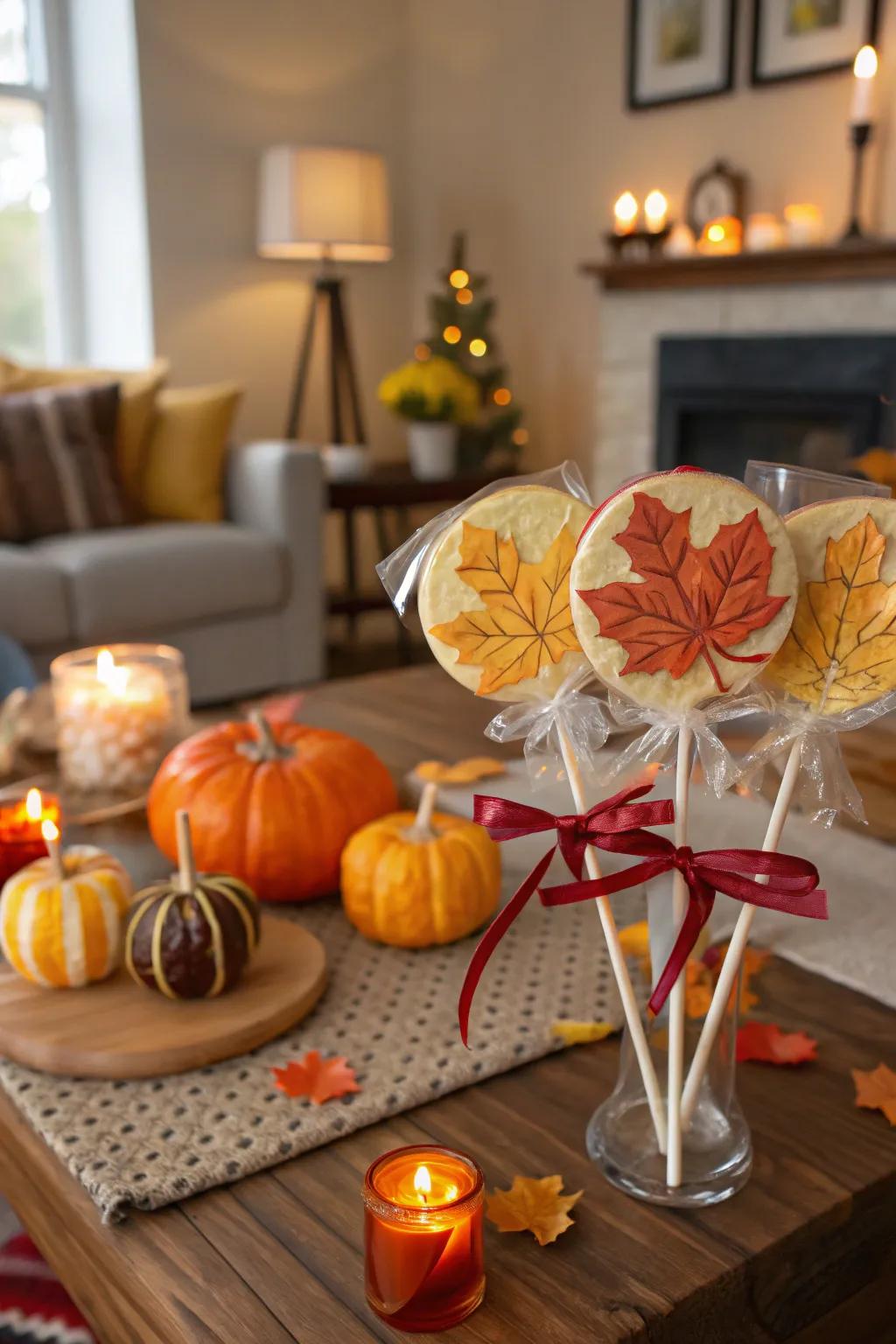 Seasonal decor with candies adds festive flair to your home.