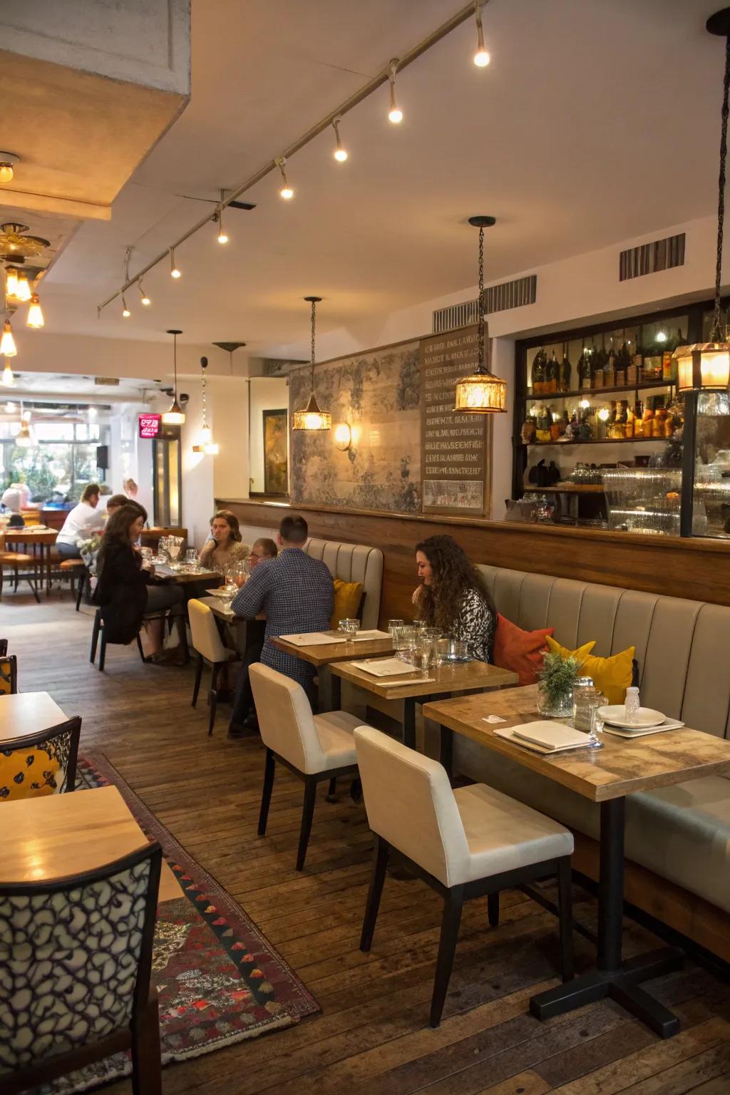 Varied seating adds dynamic flair.