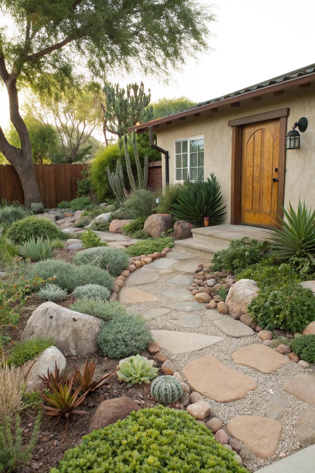 Drought-tolerant ground covers offer a lush alternative to traditional grass.