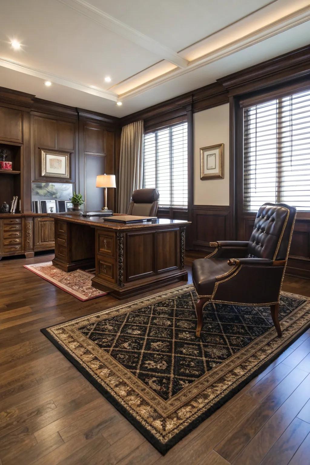A premium floor covering introduces comfort and sophistication to your office.