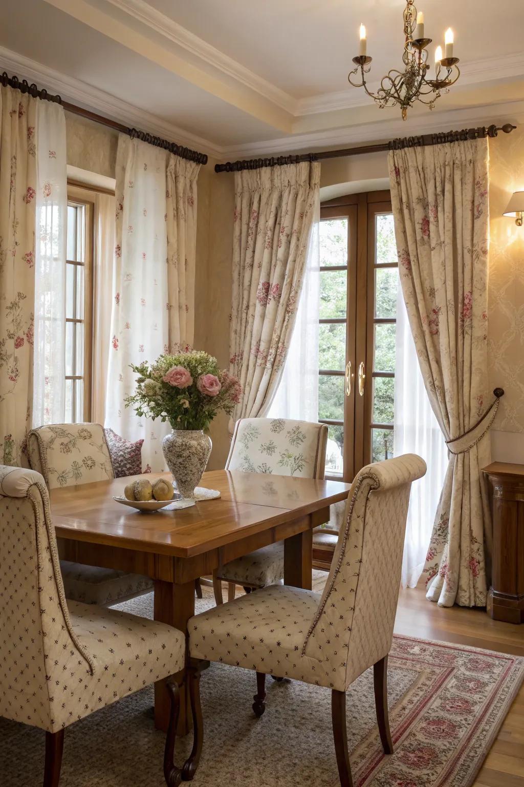 Delicate designs can enhance your dining room's visual appeal.