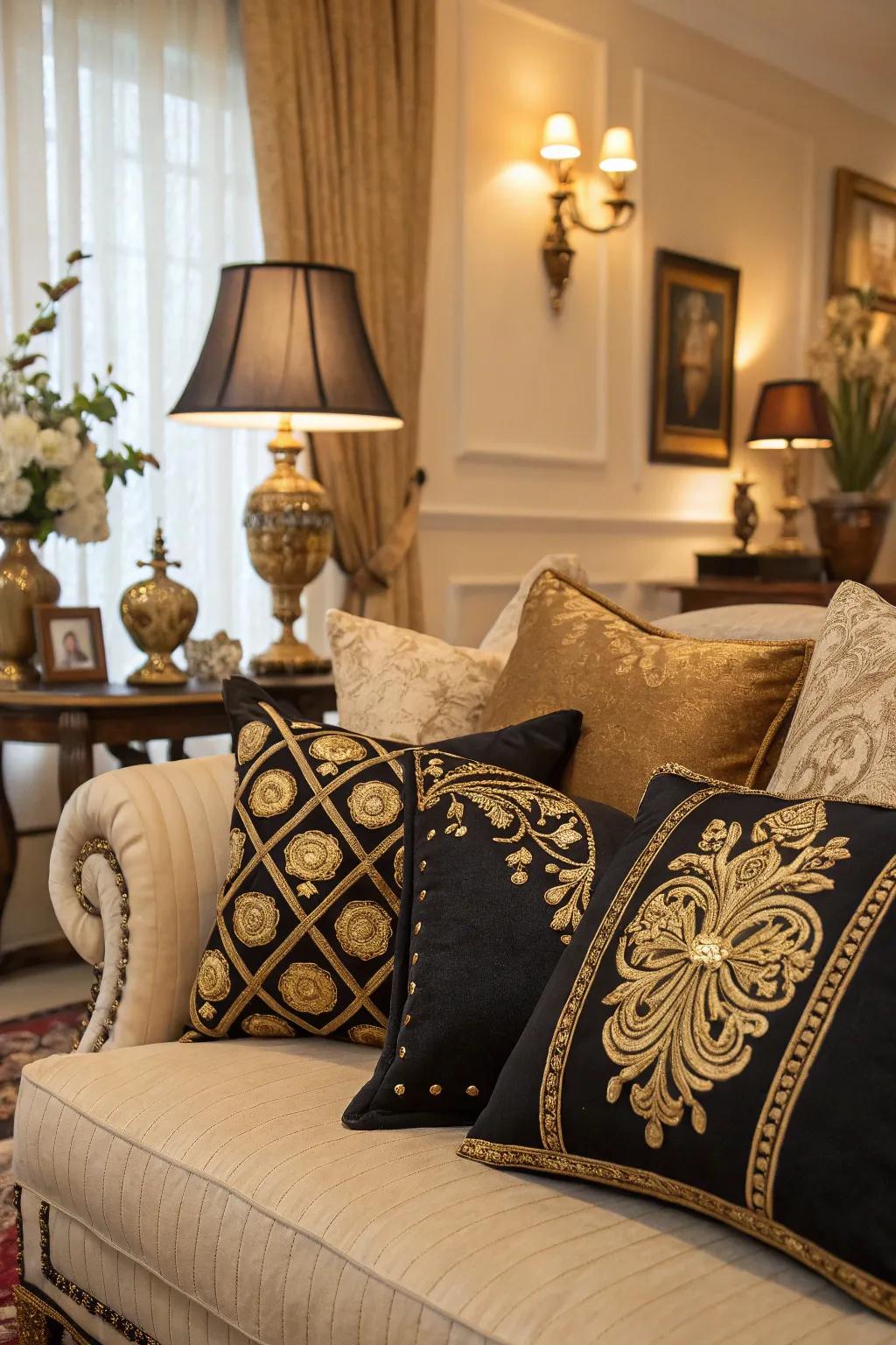 Luxurious weaves adding texture and interest to the room.