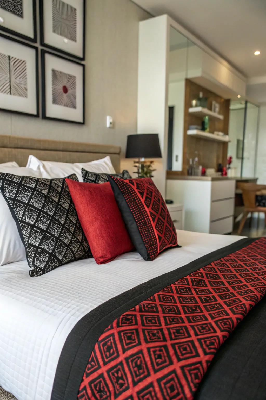 Patterned cushions introduce aesthetic appeal and character.