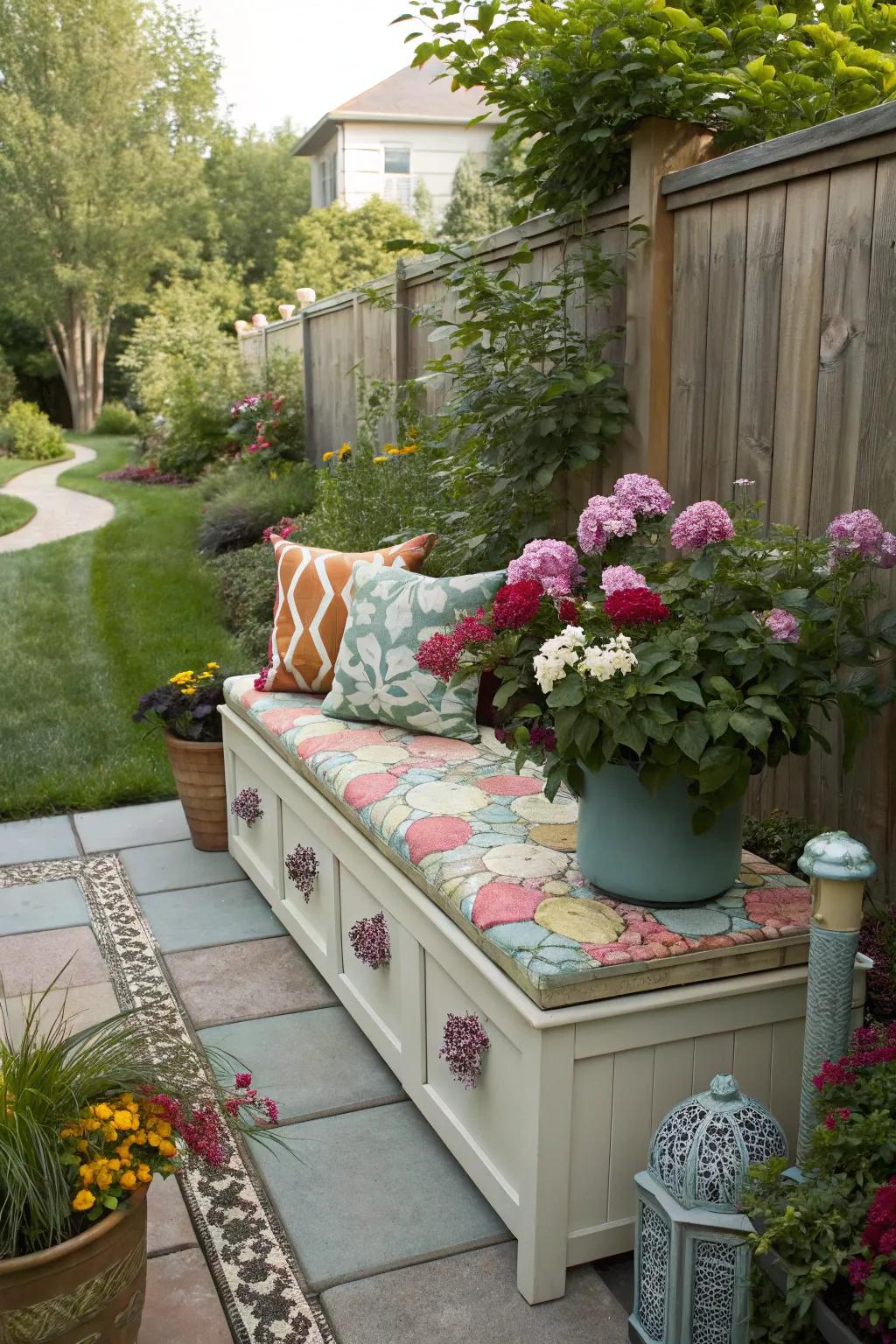 Smart storage solutions keep your garden organized and stylish.