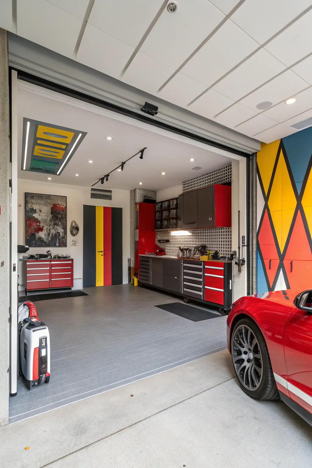 Infuse energy into your garage with bold color accents.