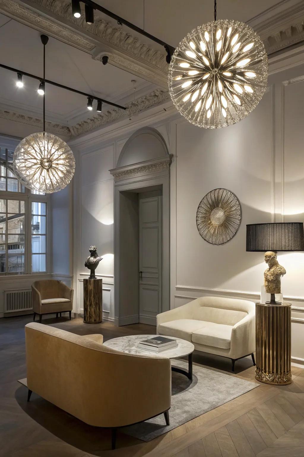 Imaginative illumination that transforms the atmosphere of a modern home.