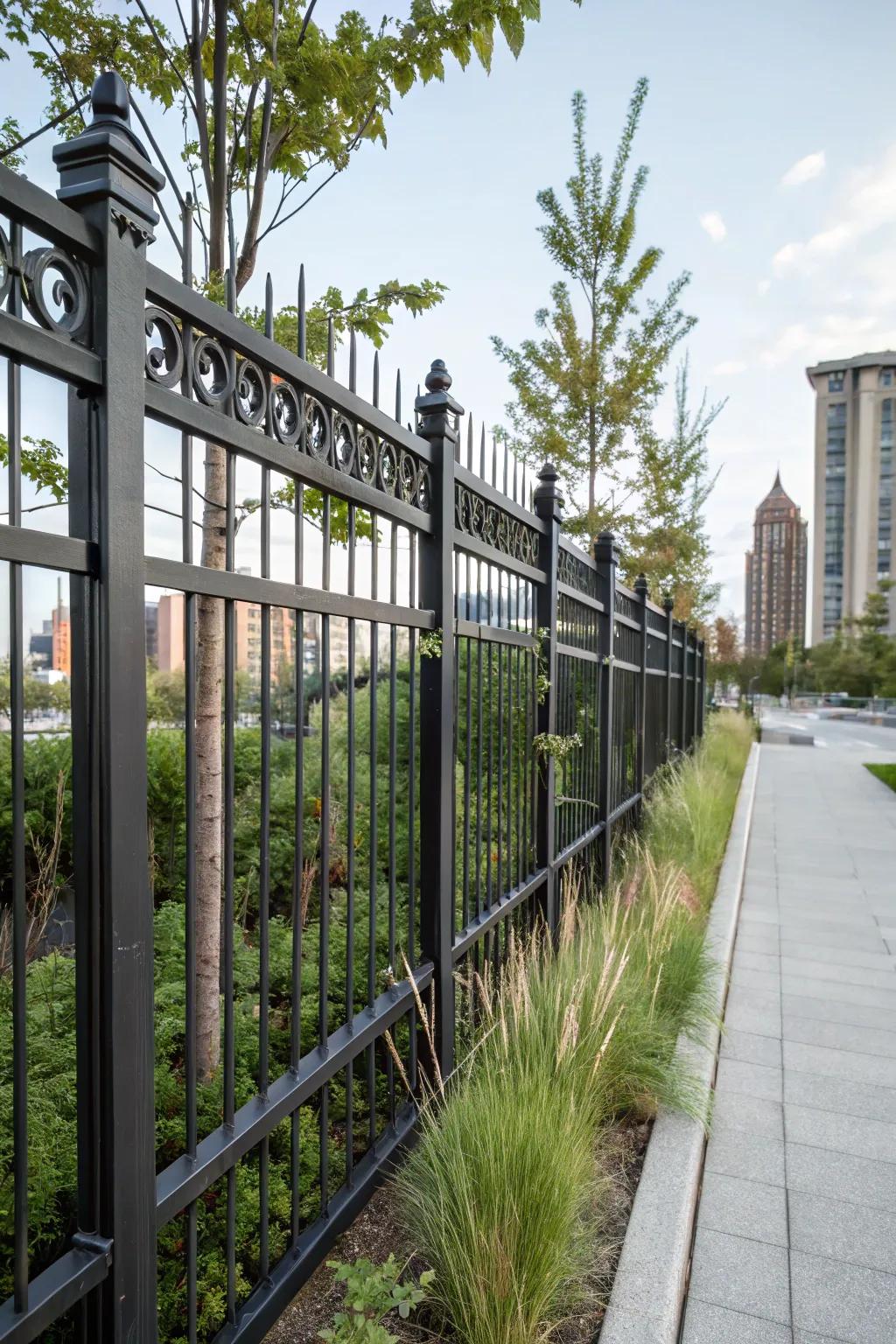 An updated industrial fence adds an urban edge to your area.