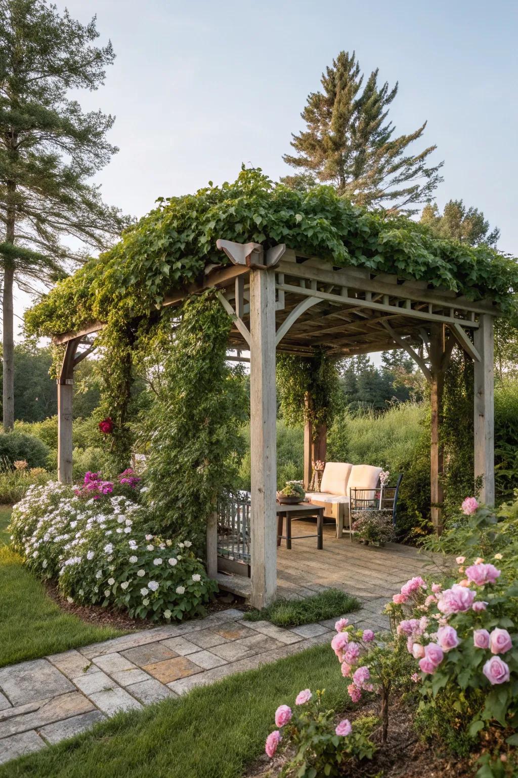 A freestanding pergola creates a private oasis in your yard.