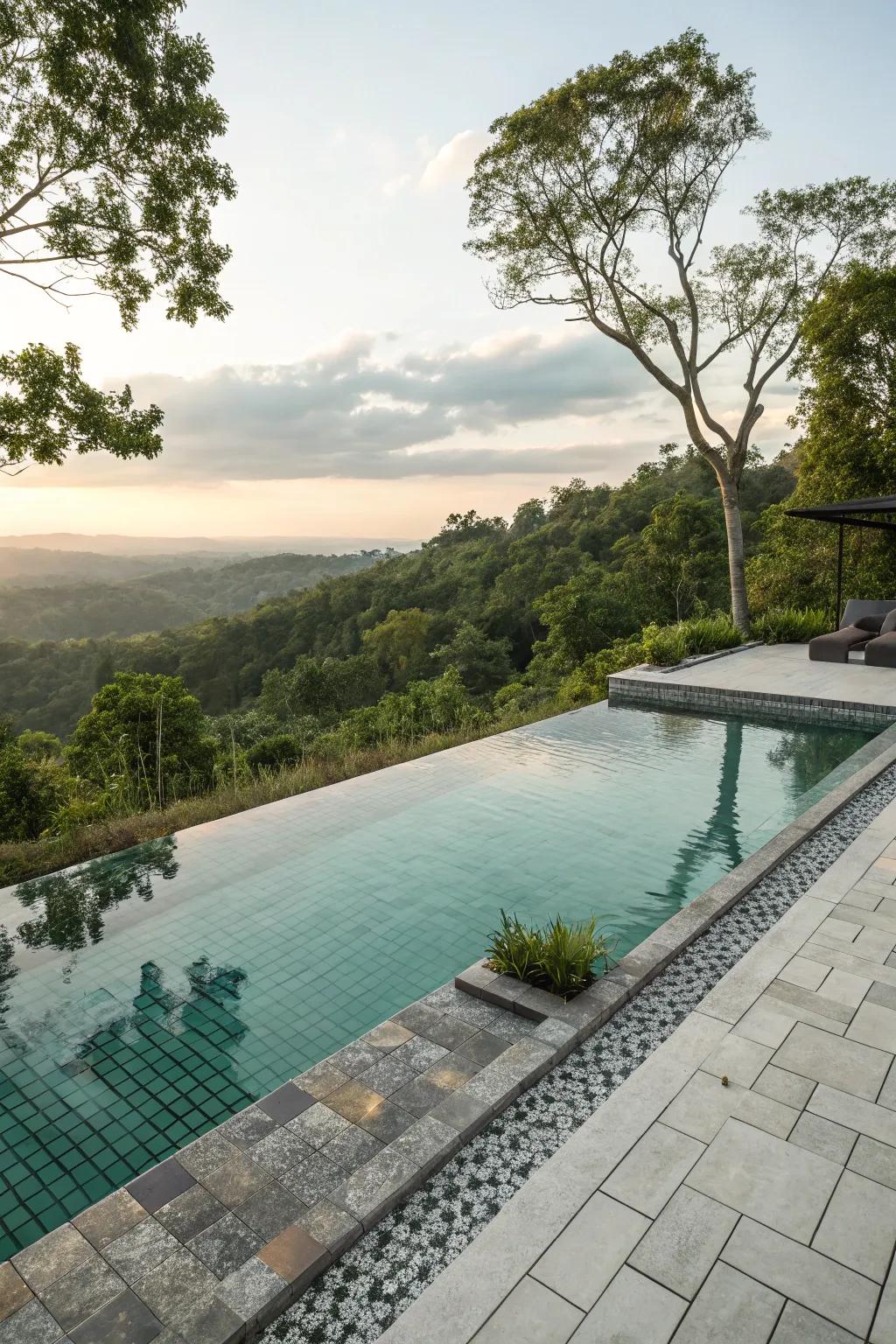 Earth-friendly tiles help make a pool that's good for the planet.