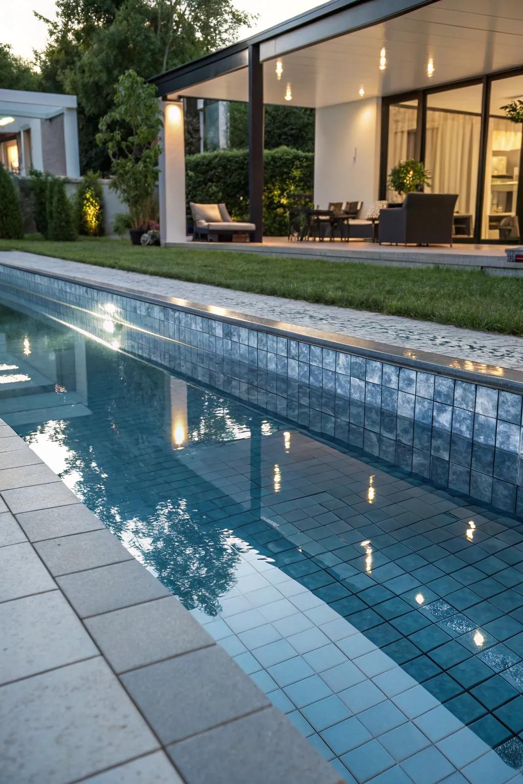 Mirror accents add depth and visual interest.