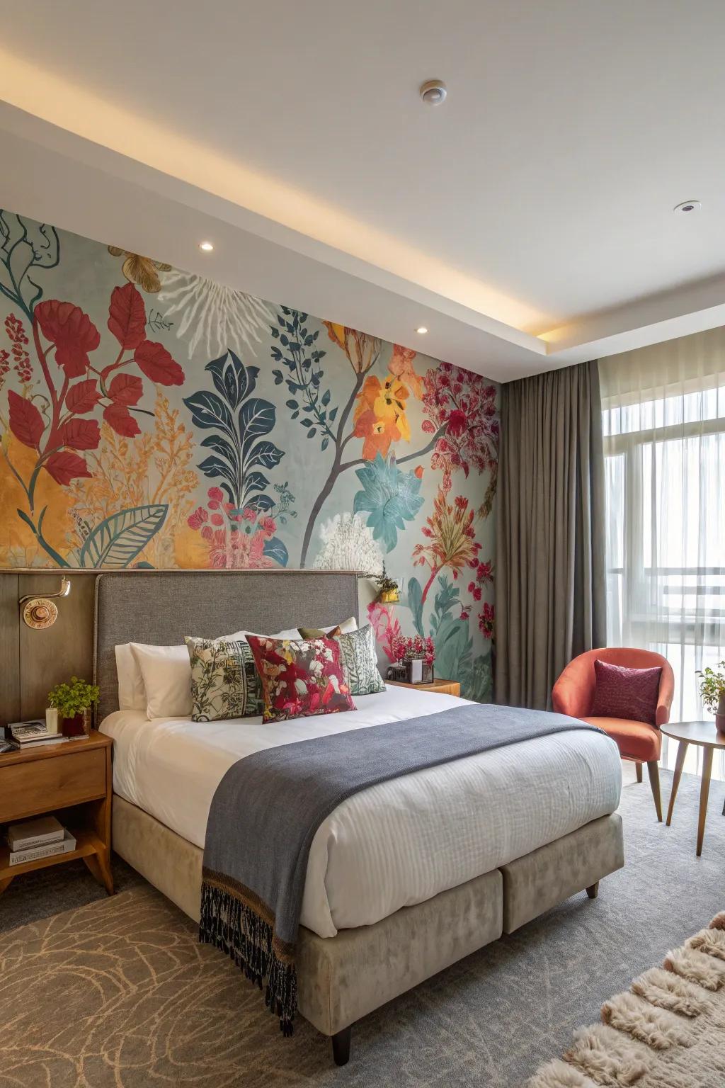 An accent wall adds depth and character to your bedroom.