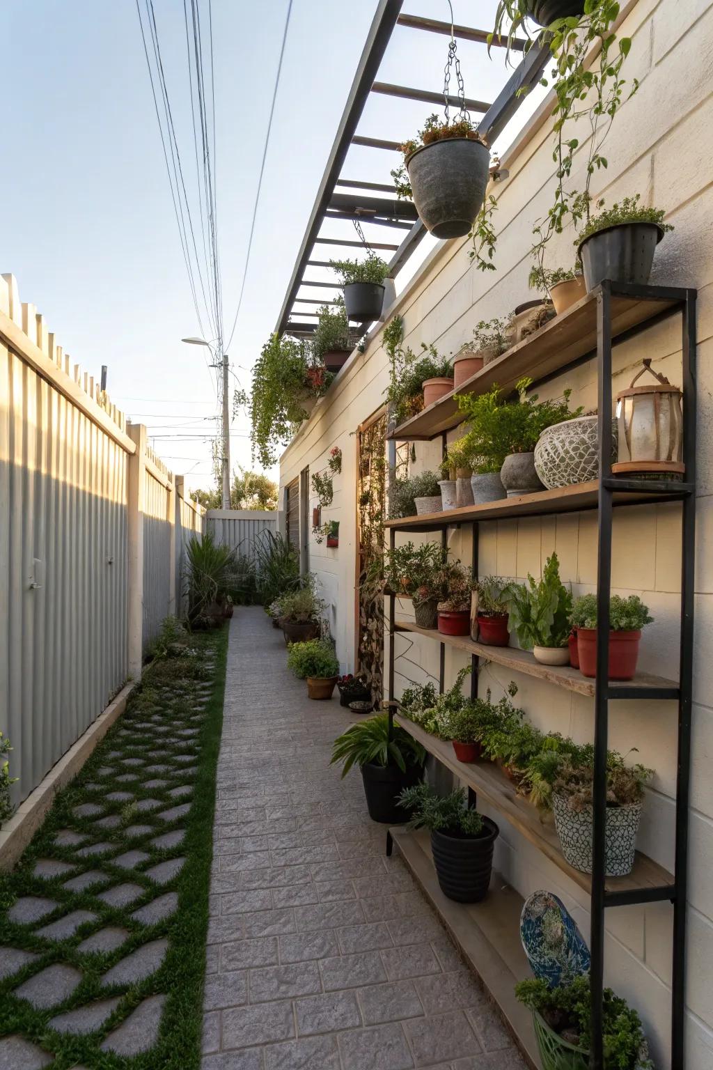 Shelving can accommodate supplementary space for creativity.