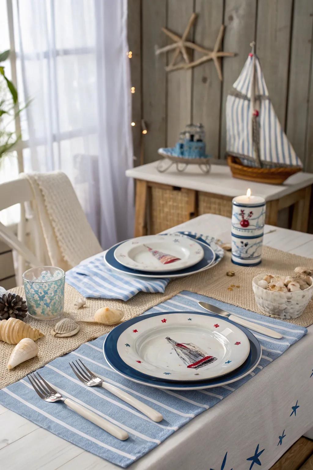 Marine dinnerware turns any meal into a coastal party.