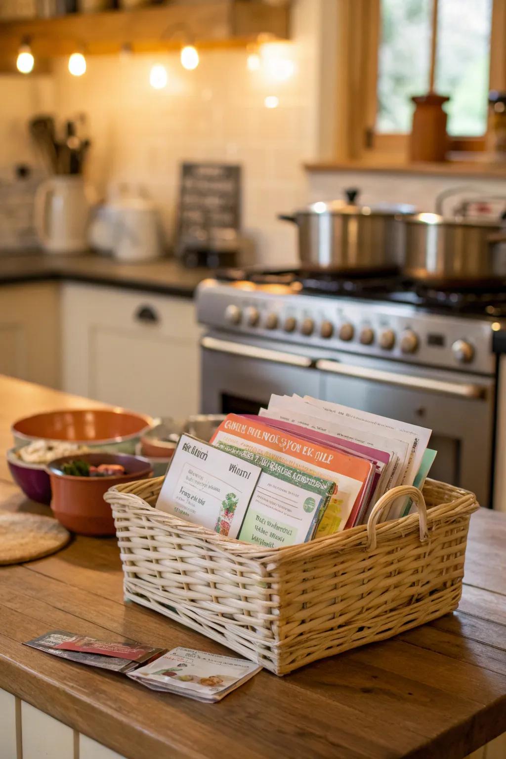 Homemade meal tokens for comfort.