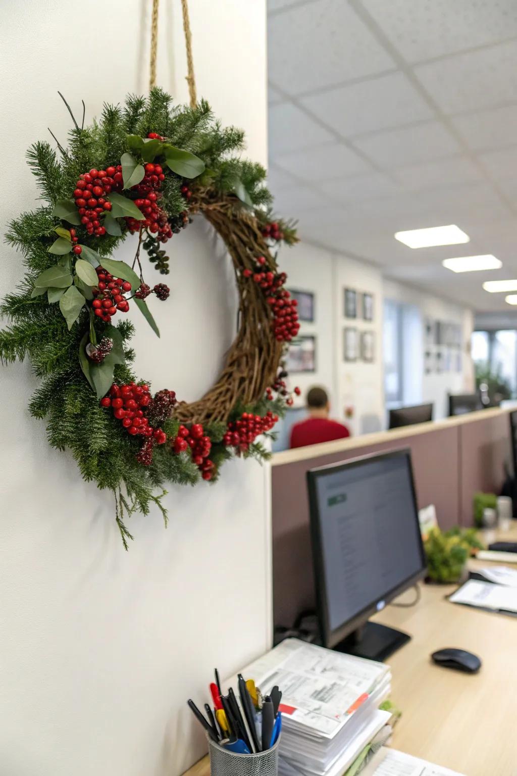 A ring adds a classic touch of festivity to your workspace.