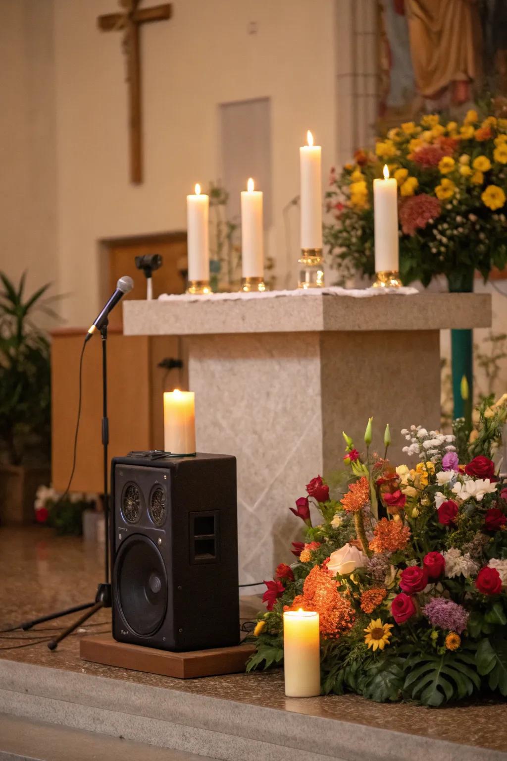 Music contributes a comforting atmosphere to your ofrenda.