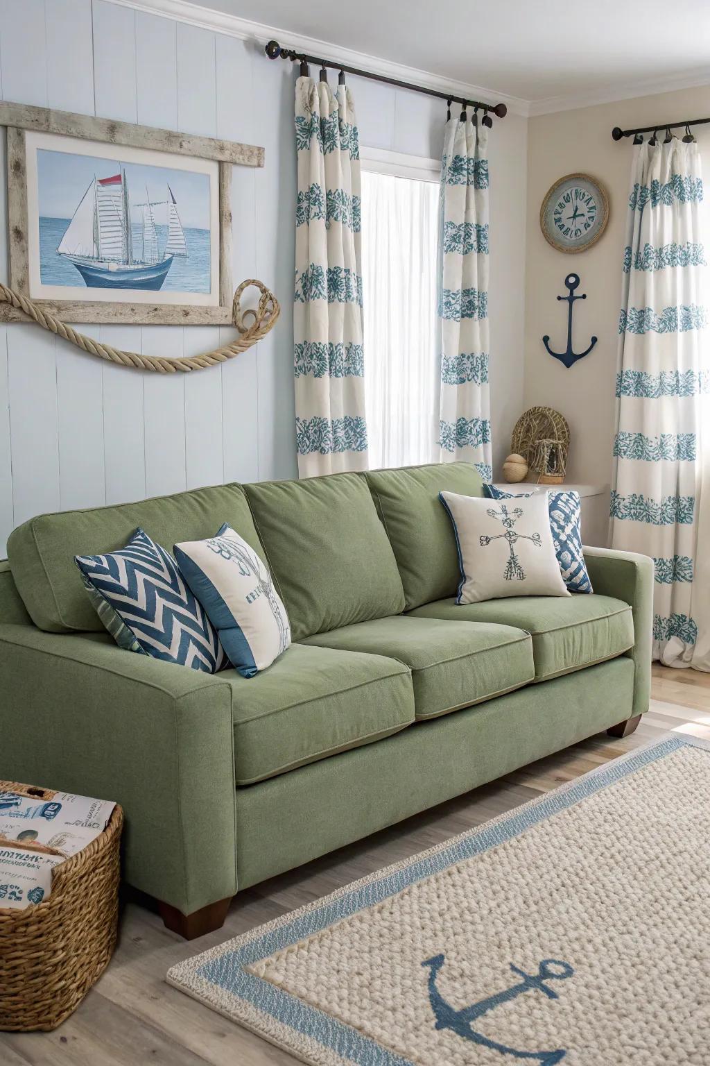 Nautical tones establish a relaxing, coastal sensation in your space.