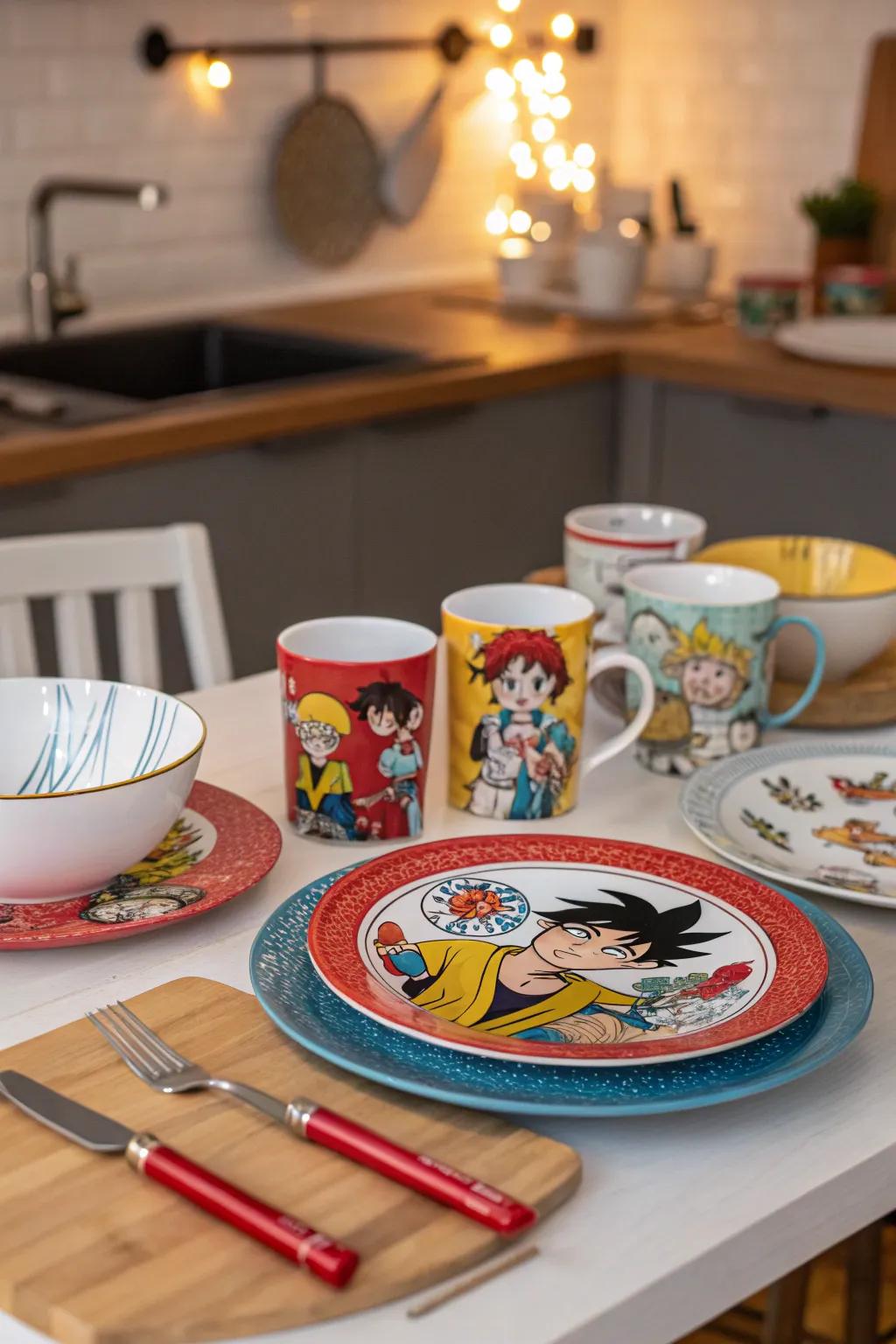 Infuse anime charm into your dining experience using themed dishware.